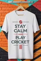Stay Calm And Play Cricket Unisex Standard Crew T-Shirt