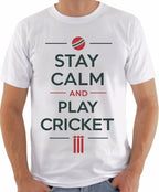 Stay Calm And Play Cricket Unisex Standard Crew T-Shirt