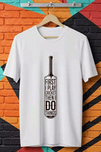 I Play Cricket First T-Shirt – Cricket Lover Graphic Tee