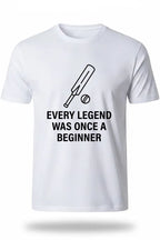 Every Legend Once Was a Beginner Motivational Cricket Tee