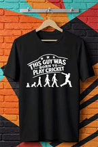 This guy was Born To Play Cricket – Cricket Lover Graphic Tee