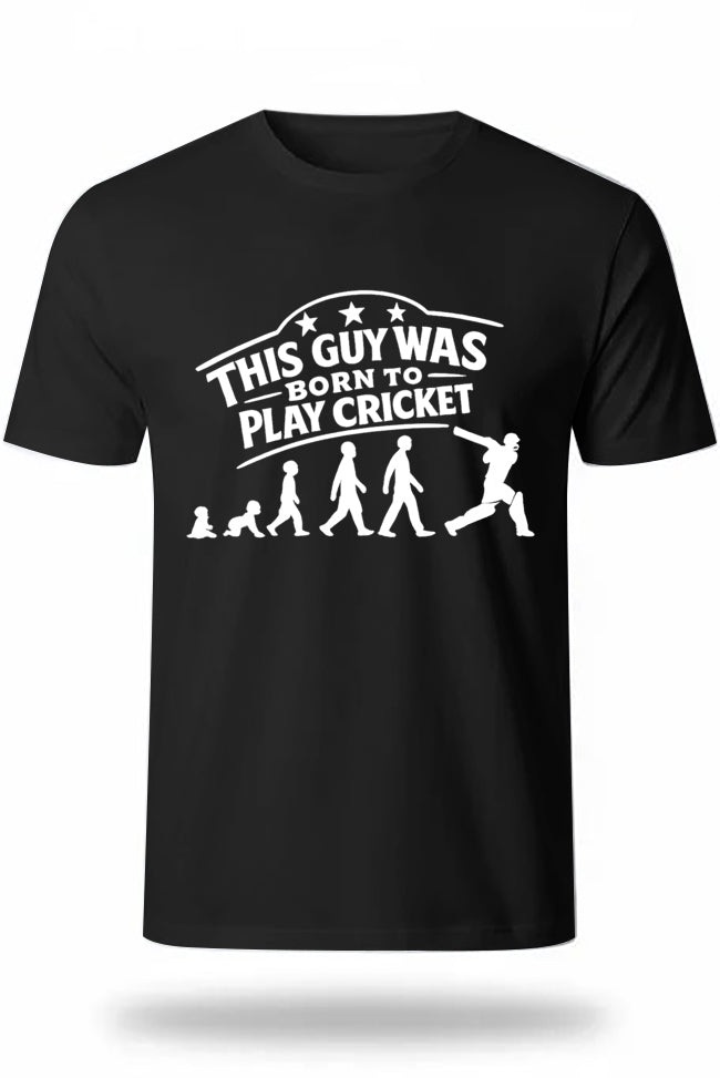 This guy was Born To Play Cricket – Cricket Lover Graphic Tee